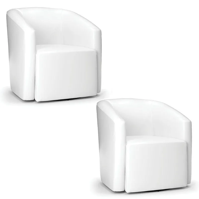Kit 2 Poltronas Stella Max Corano Base Giratória - D'rossi Cor Branco