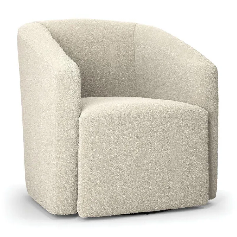 Poltrona Stella Max Bouclê Base Giratória - D'rossi Cor Bege
