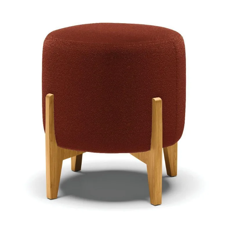 Puff Banqueta Decorativo Base Madeira Stella Bouclê P01 - D'rossi Cor Terra