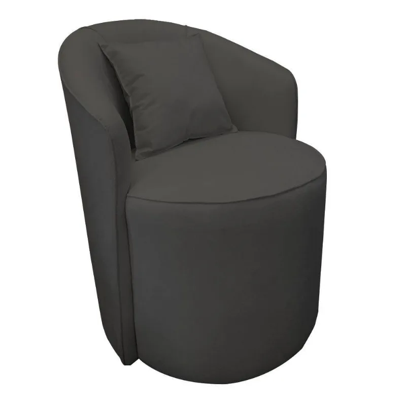 Poltrona Redonda Serena Suede Base Fixa C05 - D'rossi Cor Grafite