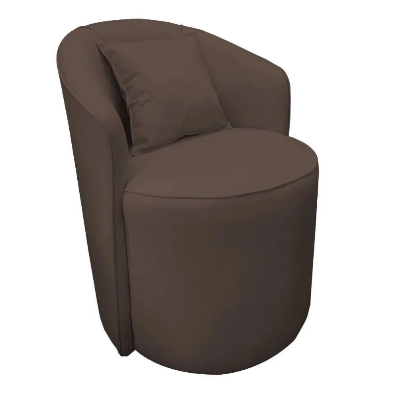 Poltrona Redonda Serena Suede Base Fixa C05 - D'rossi Cor Marrom