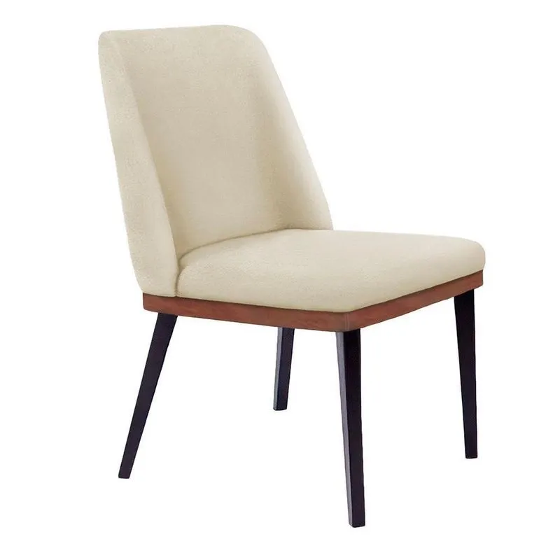Cadeira De Jantar Bahia Suede Pés Chanfrado Tabaco - D'rossi Cor Bege