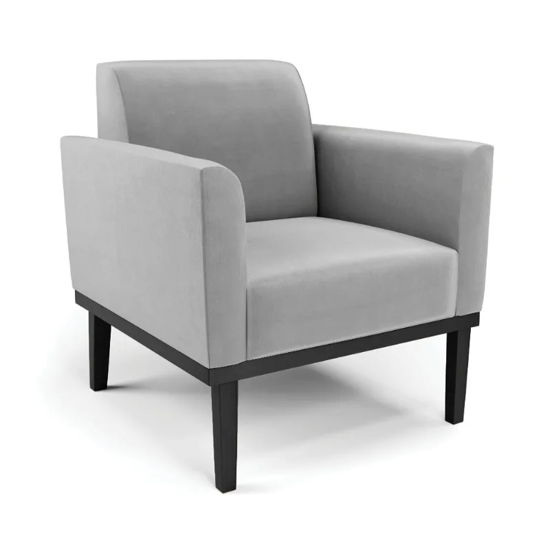 Poltrona Base de Madeira Fixa Preto Marisa Suede D03 - D'Rossi Cinza