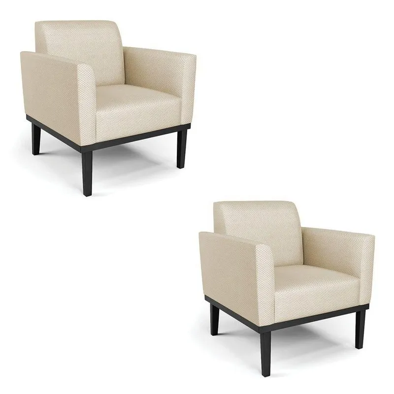 Kit 2 Poltronas Base De Madeira Fixa Preto Marisa Veludo Luxo D03 - D'Rossi A129 Off White