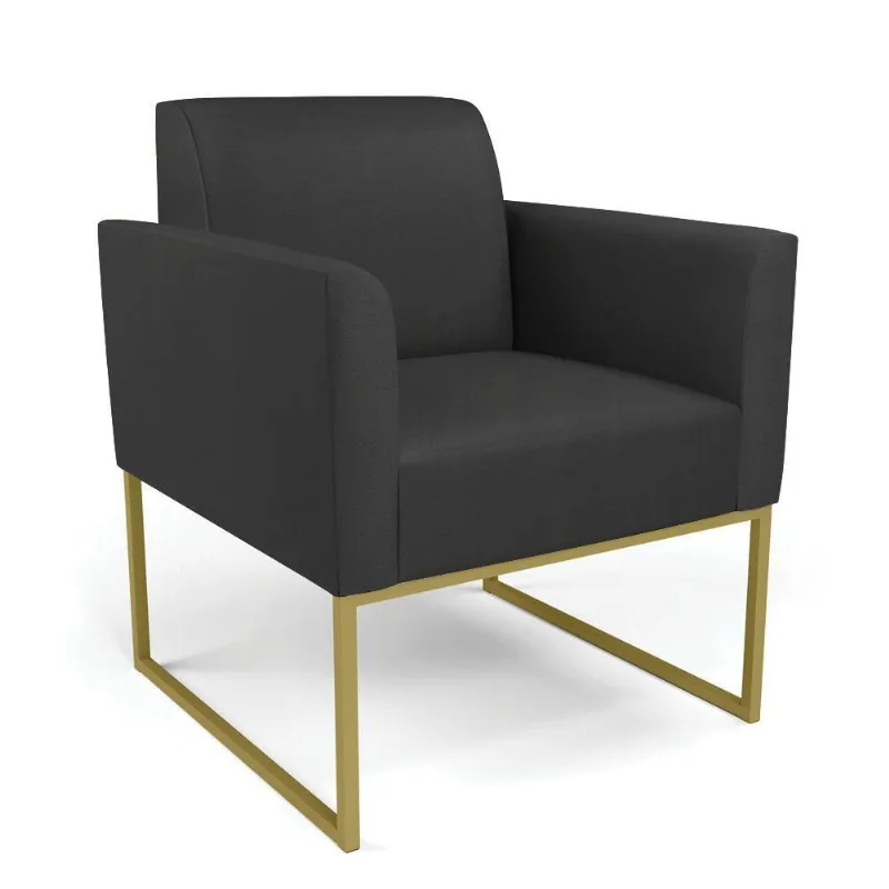 Poltrona Base Industrial Dourado Marisa Corino Preto D03 - D'rossi