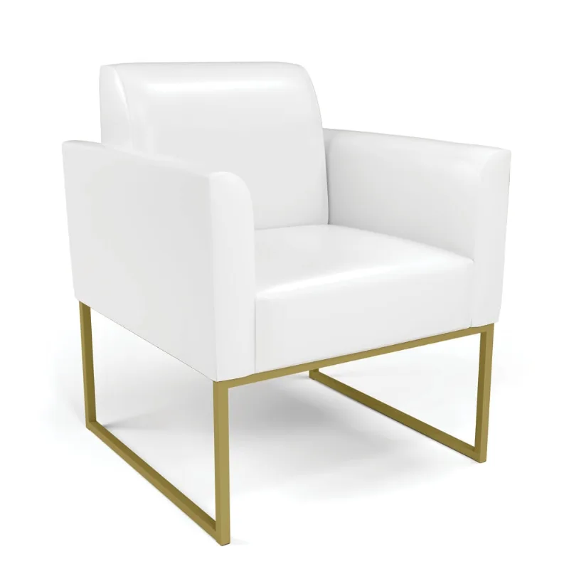 Poltrona Base Industrial Dourado Marisa Corano D03 - D'Rossi Branco