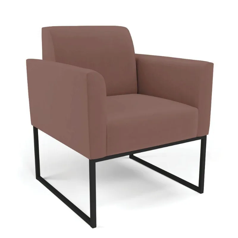 Poltrona Base Industrial Preto Marisa Veludo Rosê D03 - D'rossi