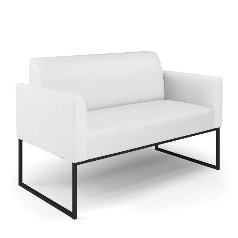 Sofá Namoradeira Base Industrial Preto Marisa Corino D03 - D\'rossi Cor Branco