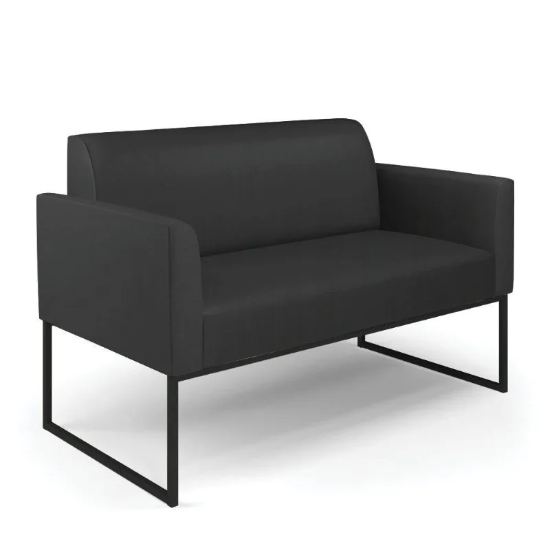 Sofá Namoradeira Base Industrial Preto Marisa Corino D03 - D\'rossi Cor Preto