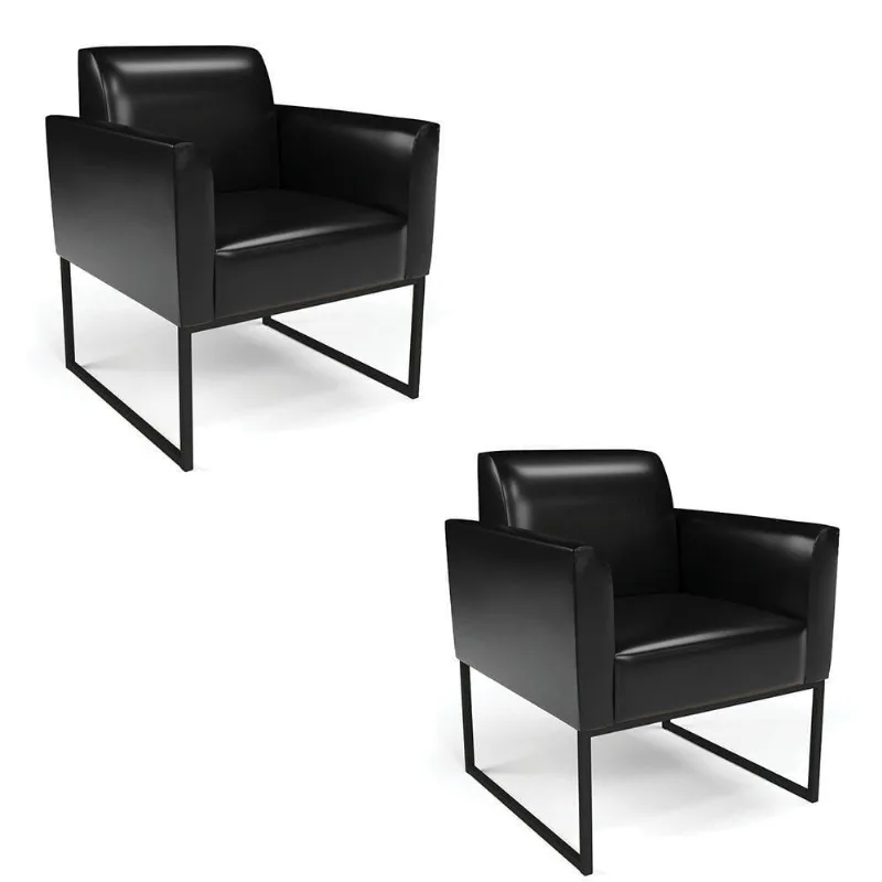 Kit 2 Poltronas Base Industrial Preto Marisa Corano D03 - D\'rossi Cor Preto