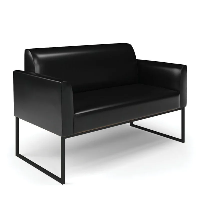 Sofá Namoradeira Base Industrial Preto Marisa Corano Preto D03 - D'rossi