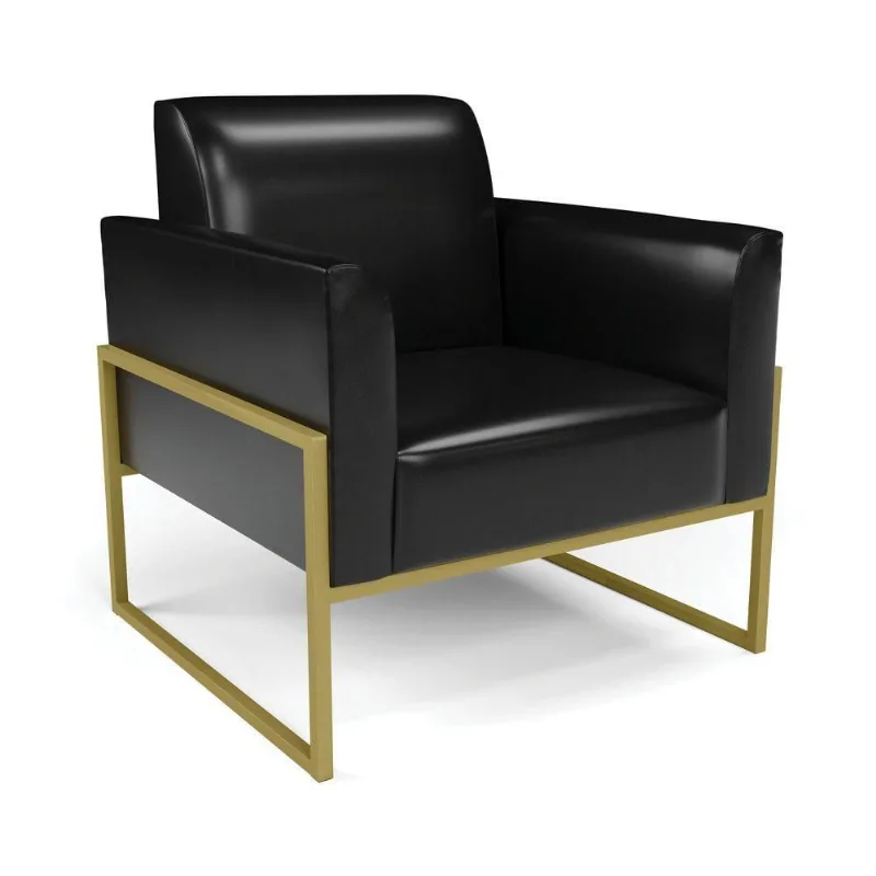 Poltrona Base Industrial Alta Dourado Marisa Corano Preto D03 - D\'rossi