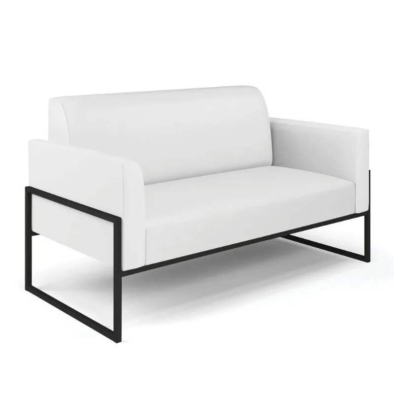 Sofá Namoradeira Base Industrial Alta Preto Marisa Corino Branco D03 - D\'rossi