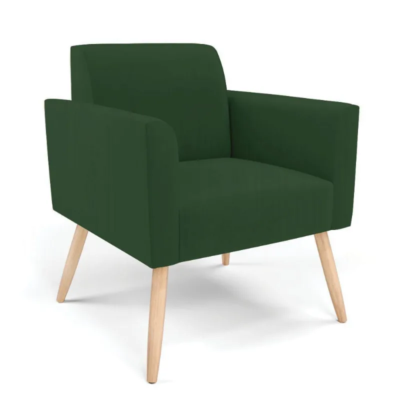 Poltrona Pés Palito Natural Marisa Veludo Verde D03 - D'rossi