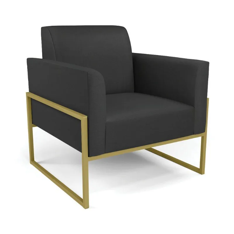 Poltrona Base Industrial Alta Dourado Marisa Corino D03 - D\'rossi Cor Preto