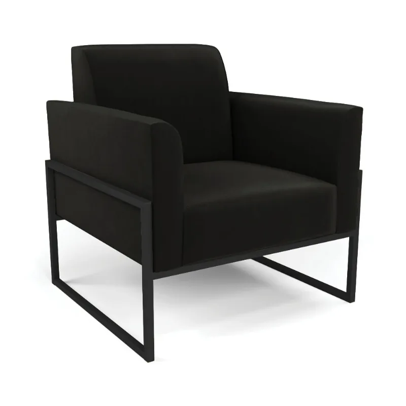 Poltrona Base Industrial Alta Preto Marisa Suede D03 - D'Rossi Preto