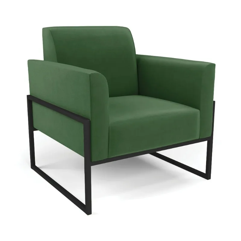 Poltrona Base Industrial Alta Preto Marisa Suede D03 - D'Rossi Verde