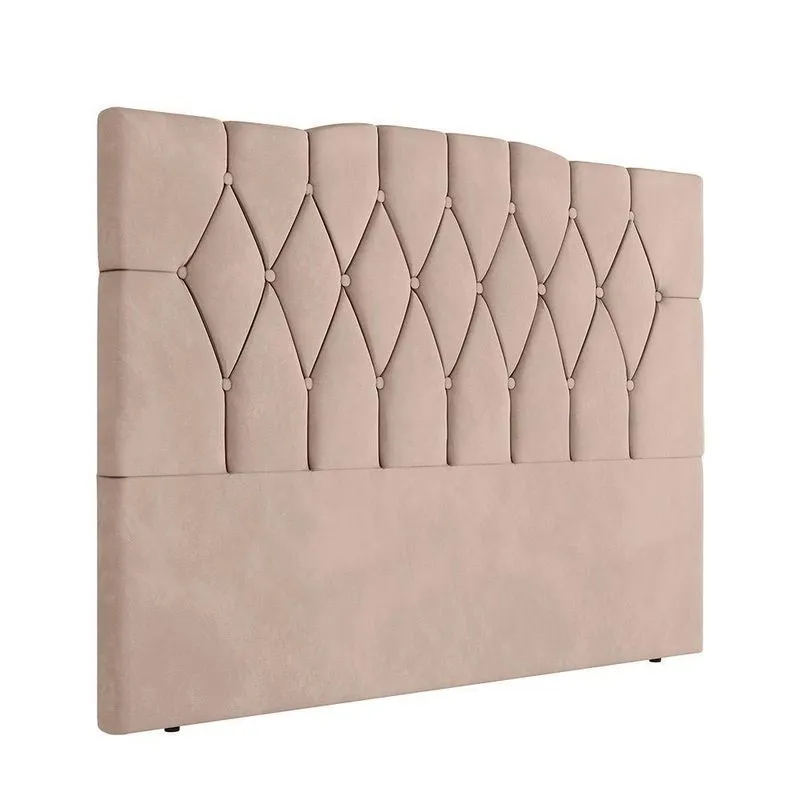 Cabeceira Para Cama Box Solteiro 90 Cm Amanda Veludo Bege I02 - D'rossi