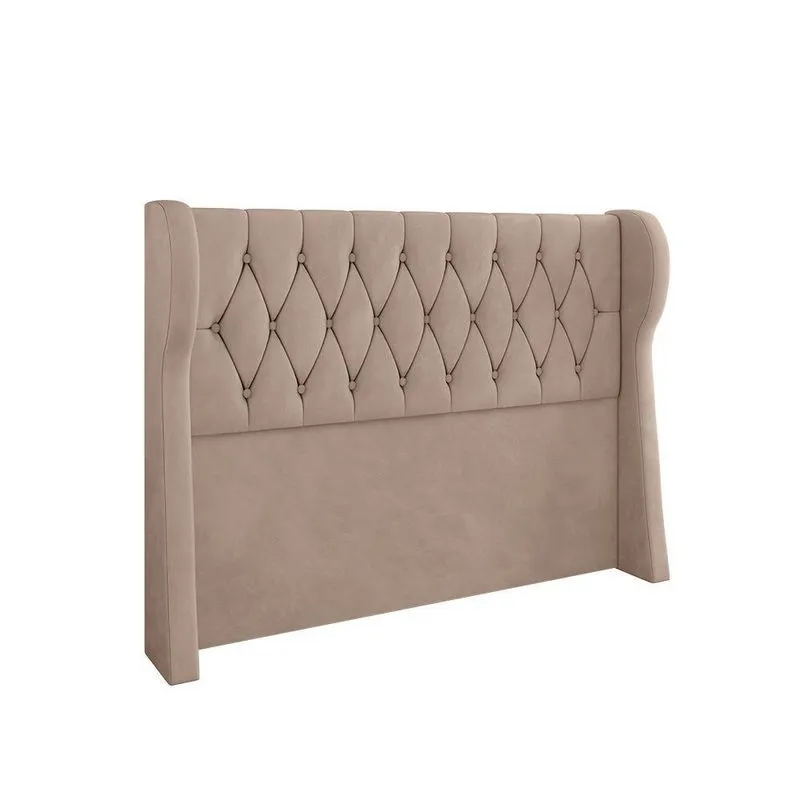 Cabeceira Para Cama Box Solteiro 90 Cm Beatriz Veludo Bege I02 - D'rossi
