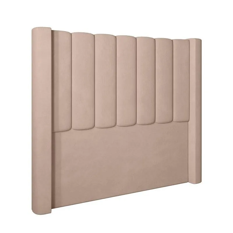 Cabeceira Para Cama Box Solteiro 90 Cm Rania Veludo Bege I02 - D'rossi