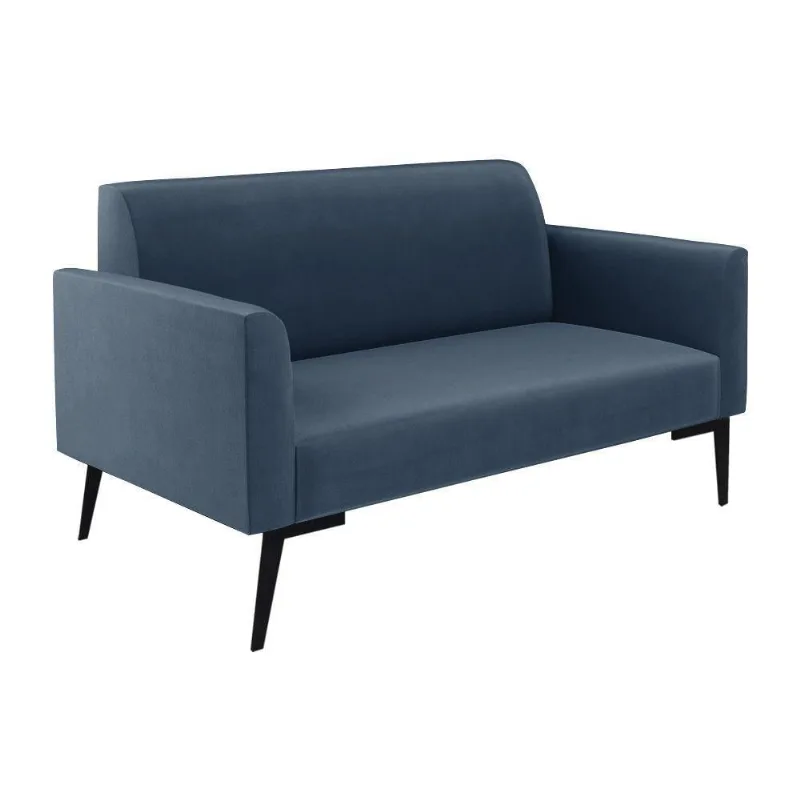 Sofá Namoradeira Pés Villach Marisa Suede D03 - D\'rossi Cor Azul Marinho