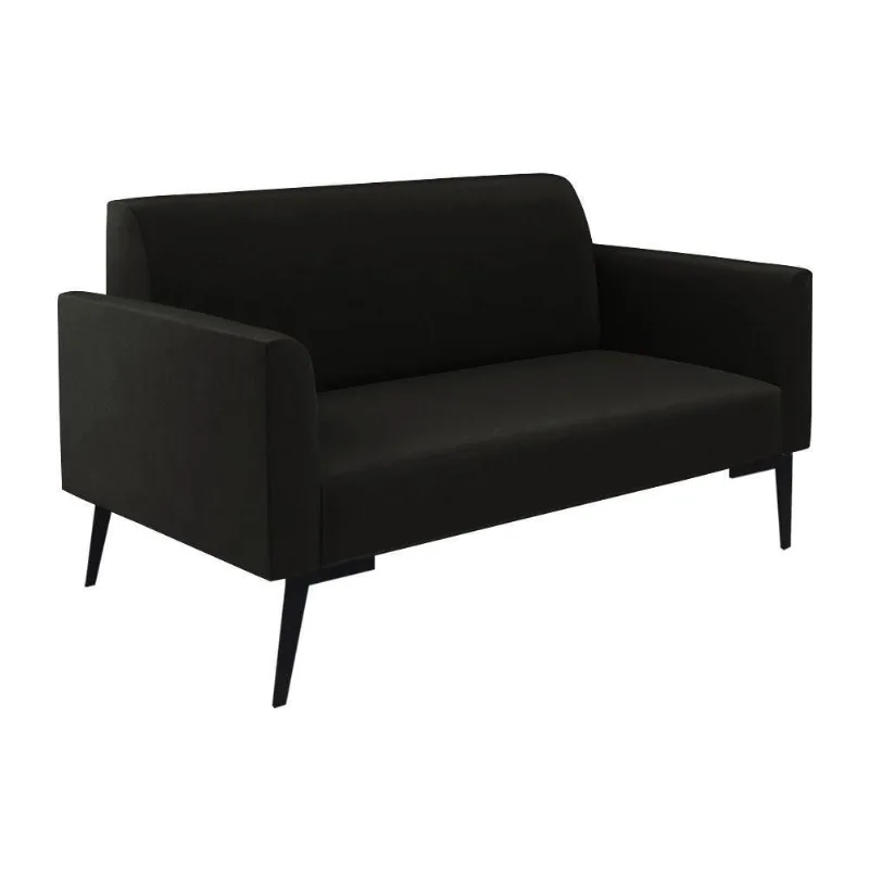 Sofá Namoradeira Pés Villach Marisa Suede D03 - D\'rossi Cor Preto
