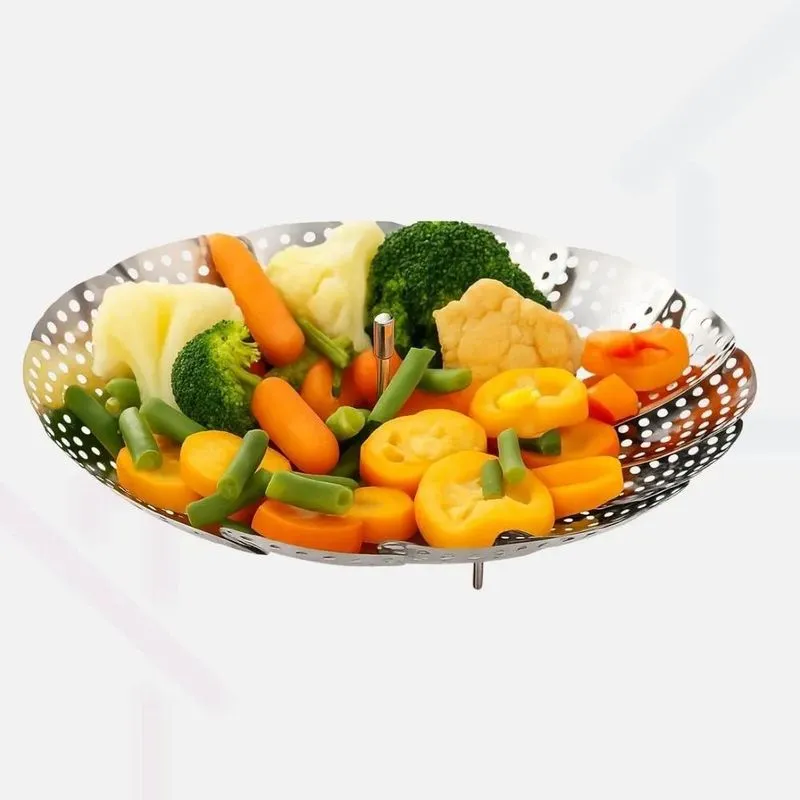 Cesto Cozimento A Vapor Inox Cozinhar Legumes Verduras Fruta