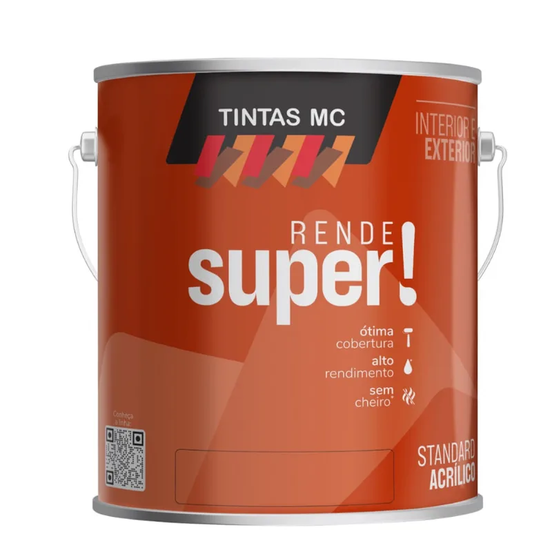 Tinta Acrílica Fosco Branco Rende Super Standard Tintas mc