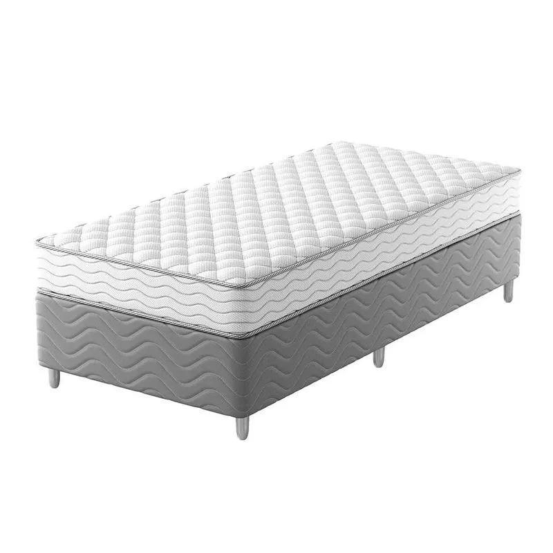 Cama Box com Colchão Solteirão Mobly Howie Espuma D28 Madeira Cinza