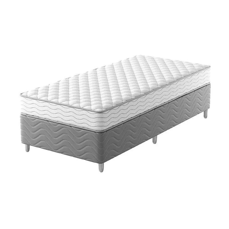 Cama Box com Colchão Solteirão Mobly Howie Espuma D45 Madeira Cinza