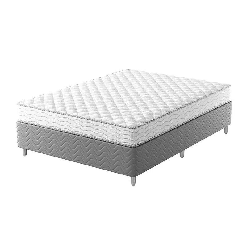 Cama Box com Colchão Casal Mobly Howie Espuma D45 Madeira Cinza