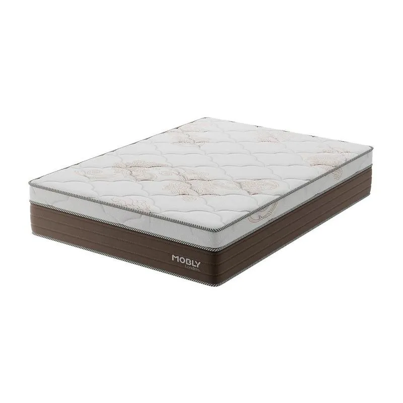 Colchão Casal com Molas Ensacadas Londres 26x138x188 Branco e Marrom