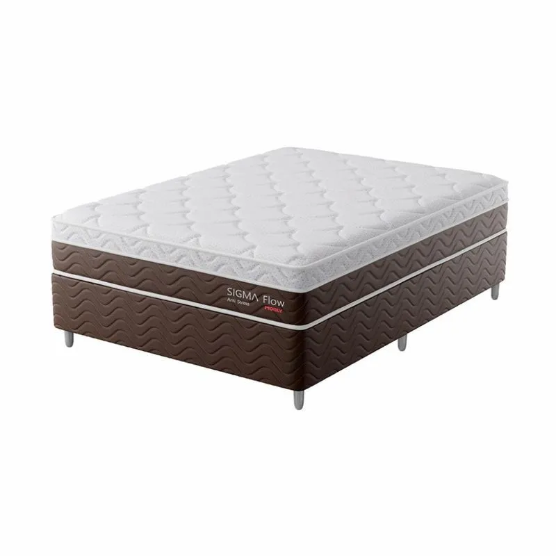 Cama Box com Colchão Viúva Mobly Sigma Flow Molas Ensacadas Madeira Marrom