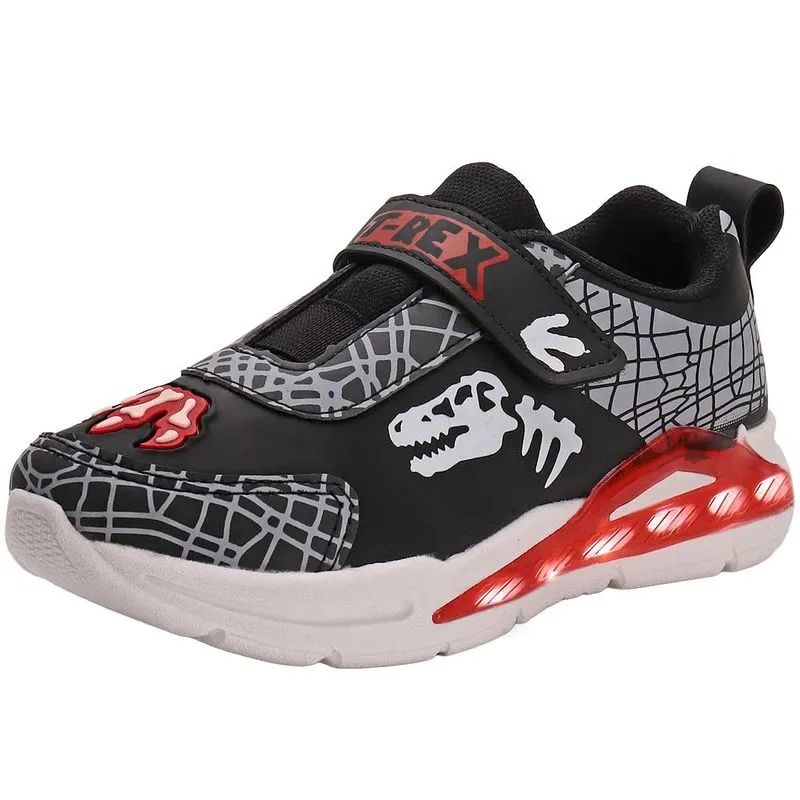 Tênis Infantil Masculino Led Minipé MP2402 PRETO/VERMELHO 29