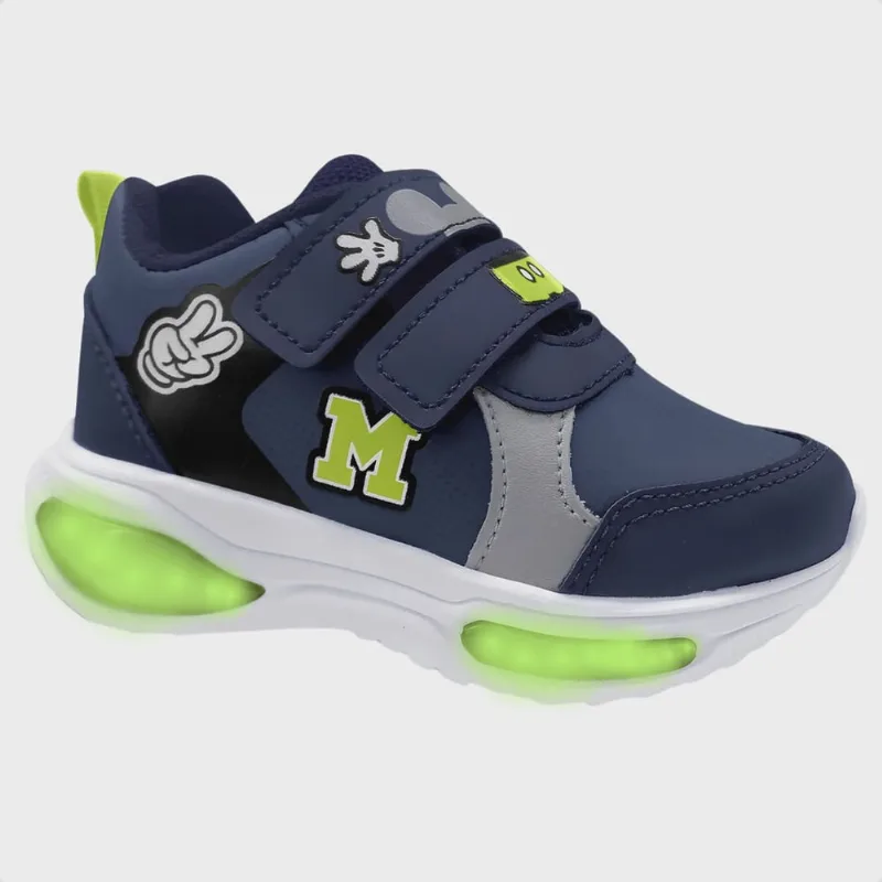 Tênis Infantil Masculino Tira Auto Colante Mickey Mouse
