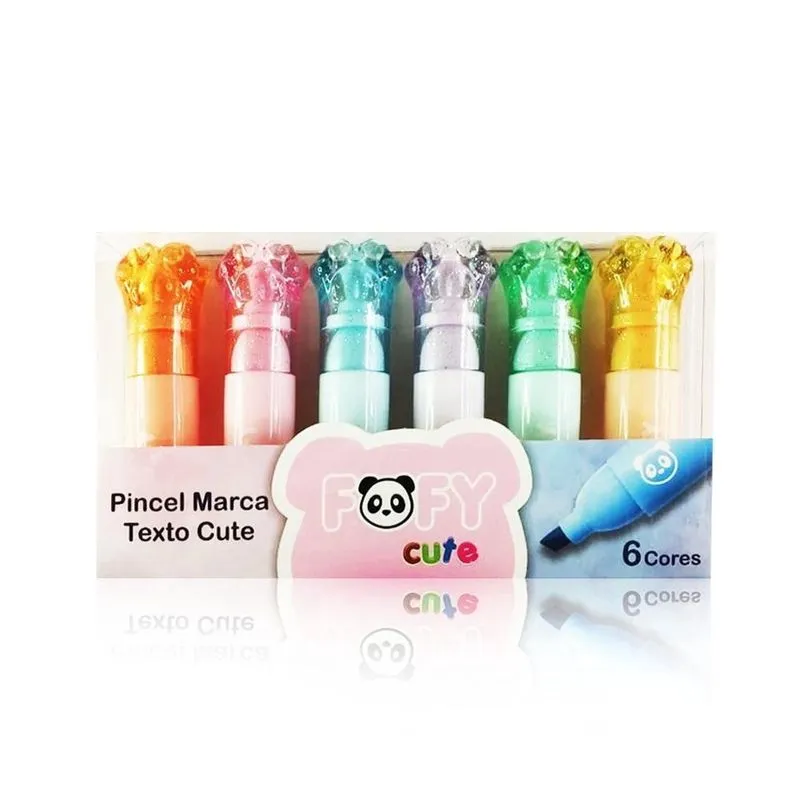 Pincel marca texto cute 6 cores FF1003 - fofy
