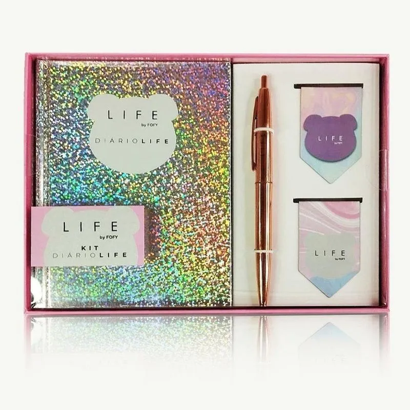 Kit Diario Life Holografico Fofy Para Presente