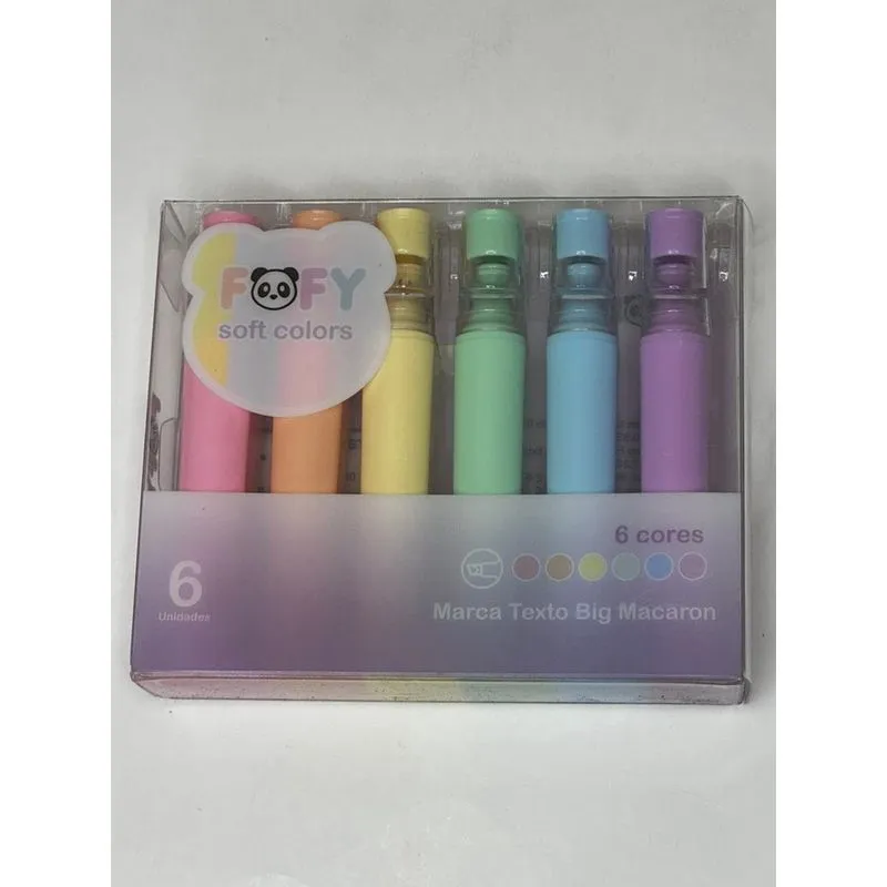 Kit marca texto big macaron 6 cores FF1006 fofy tons pasteis