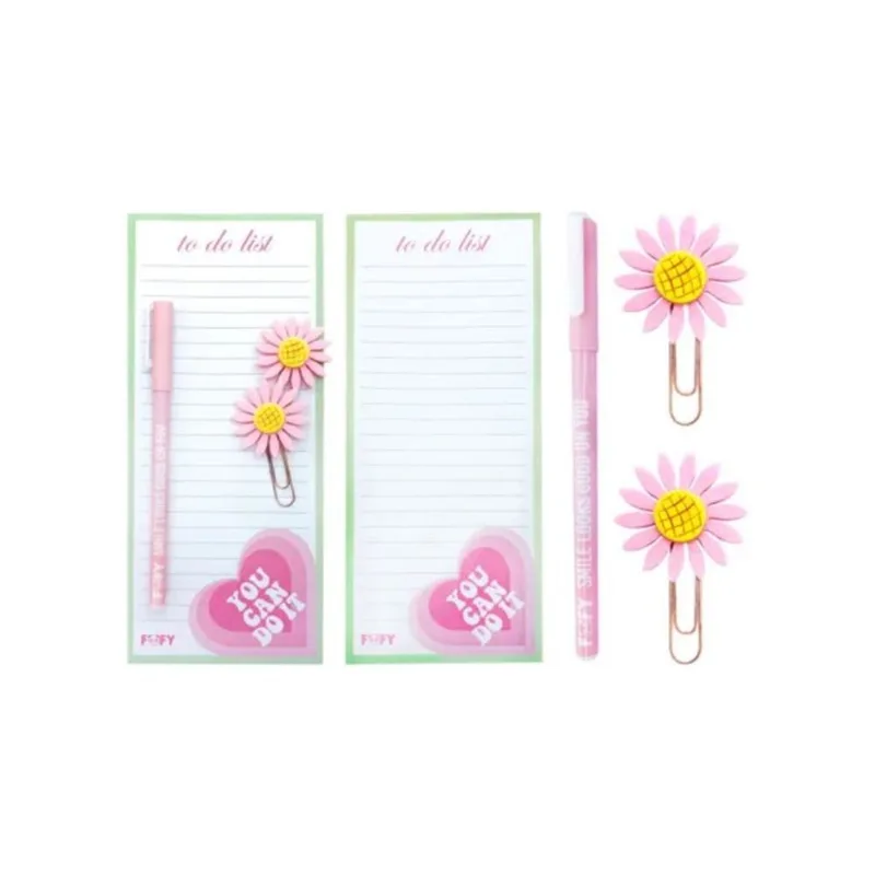 Kit Anotacão Primavera Rosa Fofy ff6024 KIT ANOTACAO FOFY PRIMAVERA ROSA FF6024