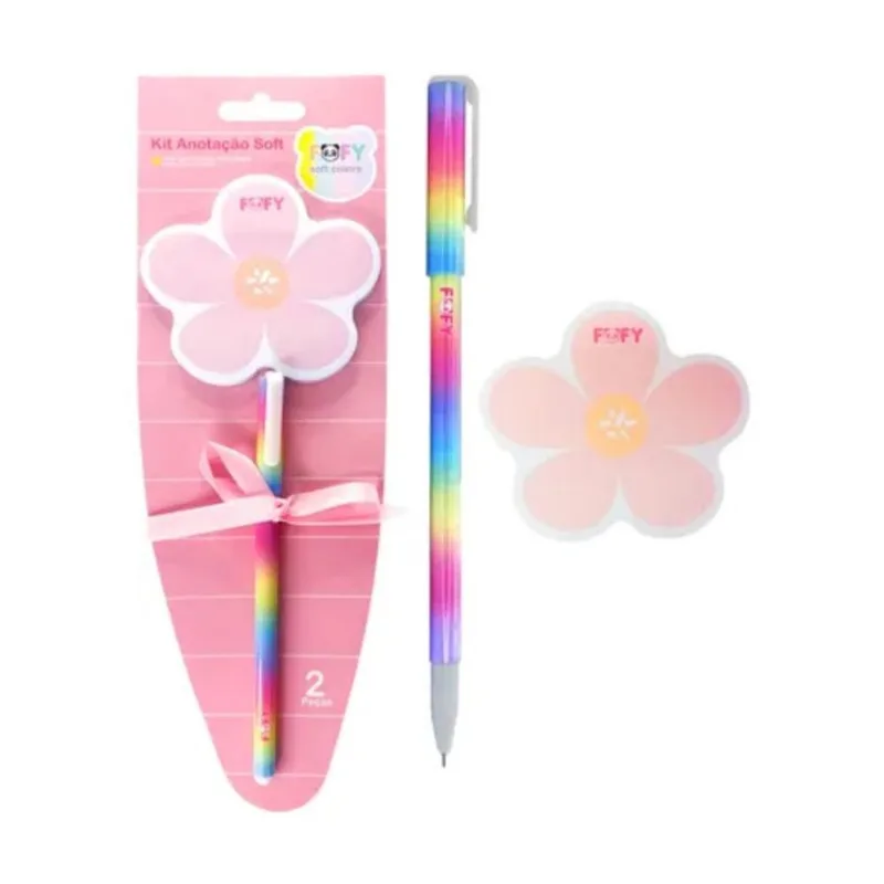 Kit Anotacão Soft Rosa Fofy ff7007 KIT ANOTACAO FOFY SOFT ROSA FF7007