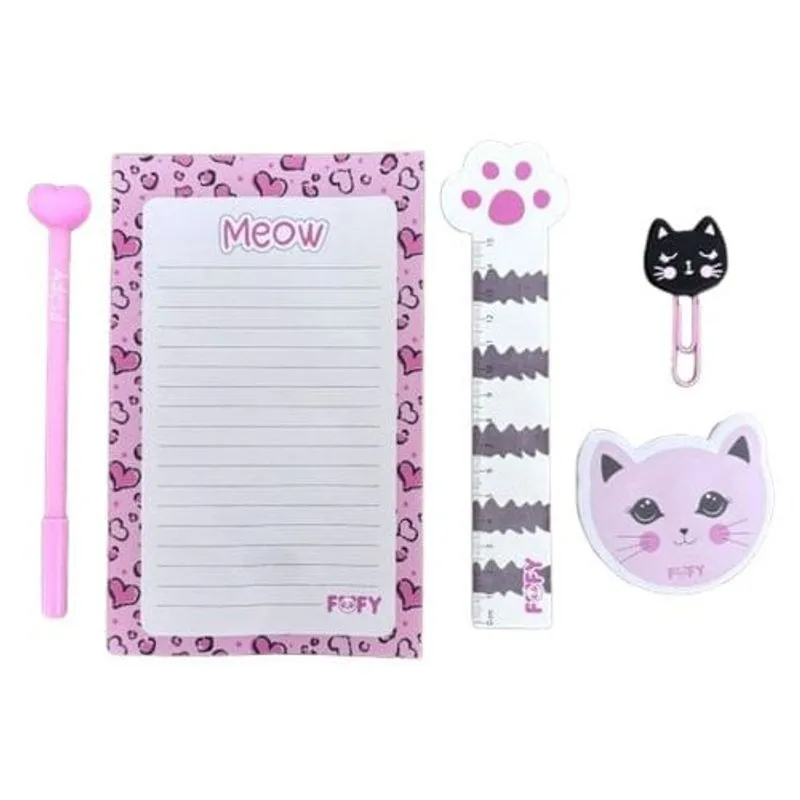 Kit De Anotações 5 Peças Fofy Gatinhos (MP)