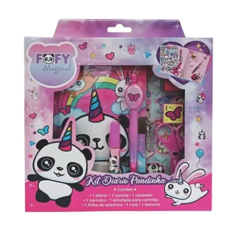 Kit Fofy Diario Pandinha Ff6008 KIT DIARIO FOFY 8 PCS