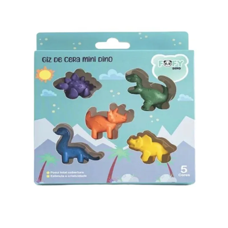 Giz de Cera Fofy Mini Dino Ff3602 GIZ DE CERA FOFY MINI DINO