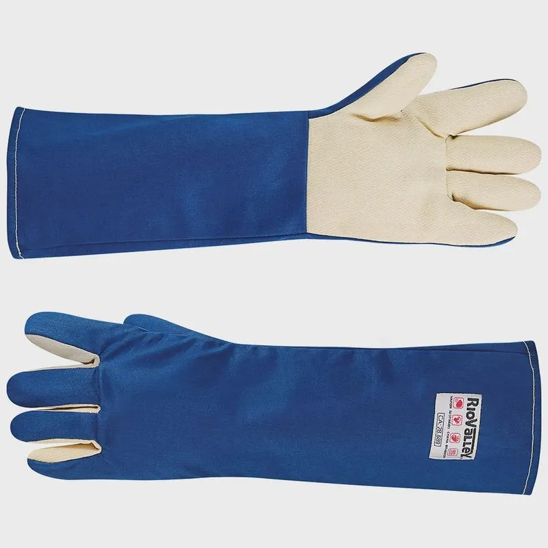 Luva de Proteção Térmica Industrial 5 Dedos com Palma em Aramida Radiant Heat 45cm - Rio Valley