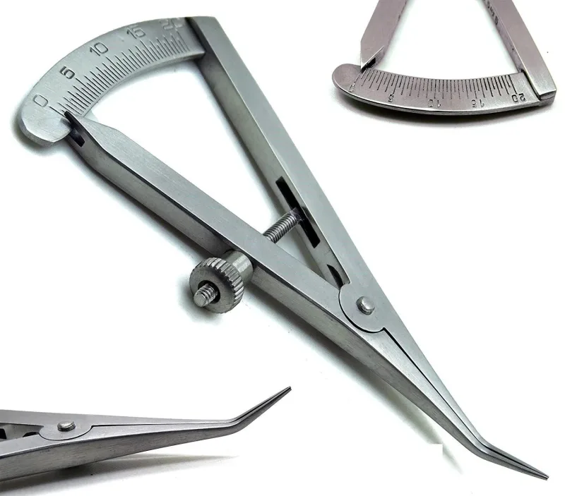 ESPECIMETRO INOX CASTROVIEJO 8,5cm 0-20mm ANGULADO IMPLANTE