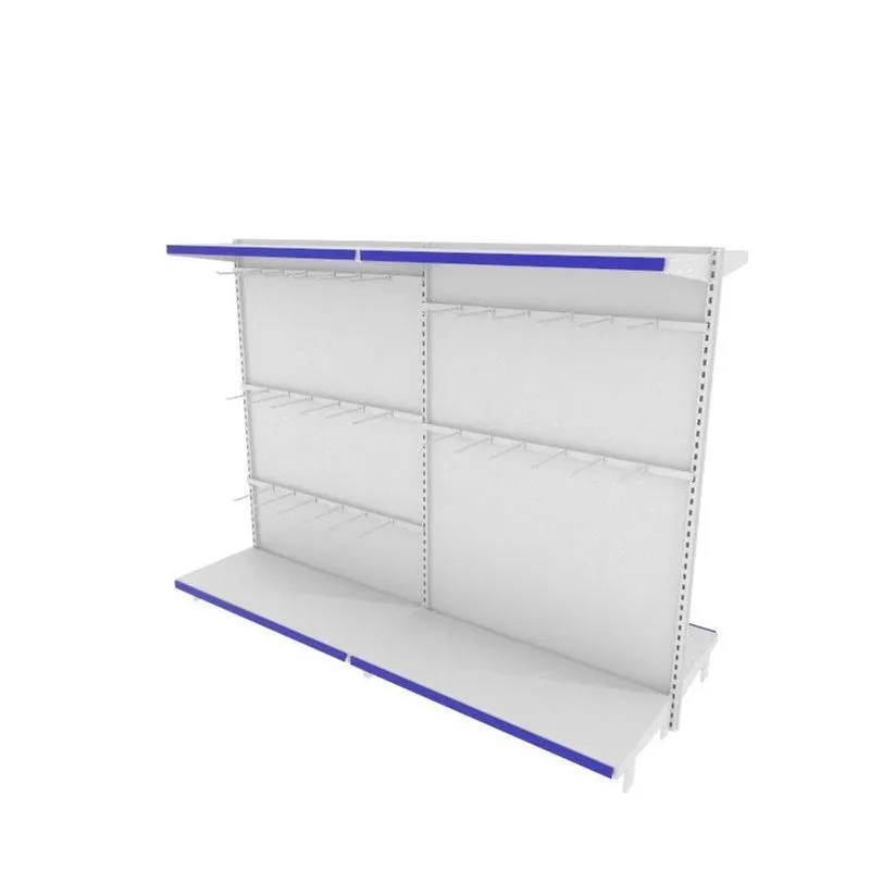Gondola De Aço Altura 142 Cm Central Bandejas 40/30 Com Ganchos Branco Gc142braz161