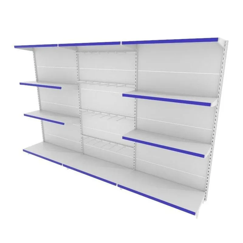 Gondola De Aço Altura 170 Cm Parede Bandejas 40/30 Com Ganchos Branco Gp170braz546