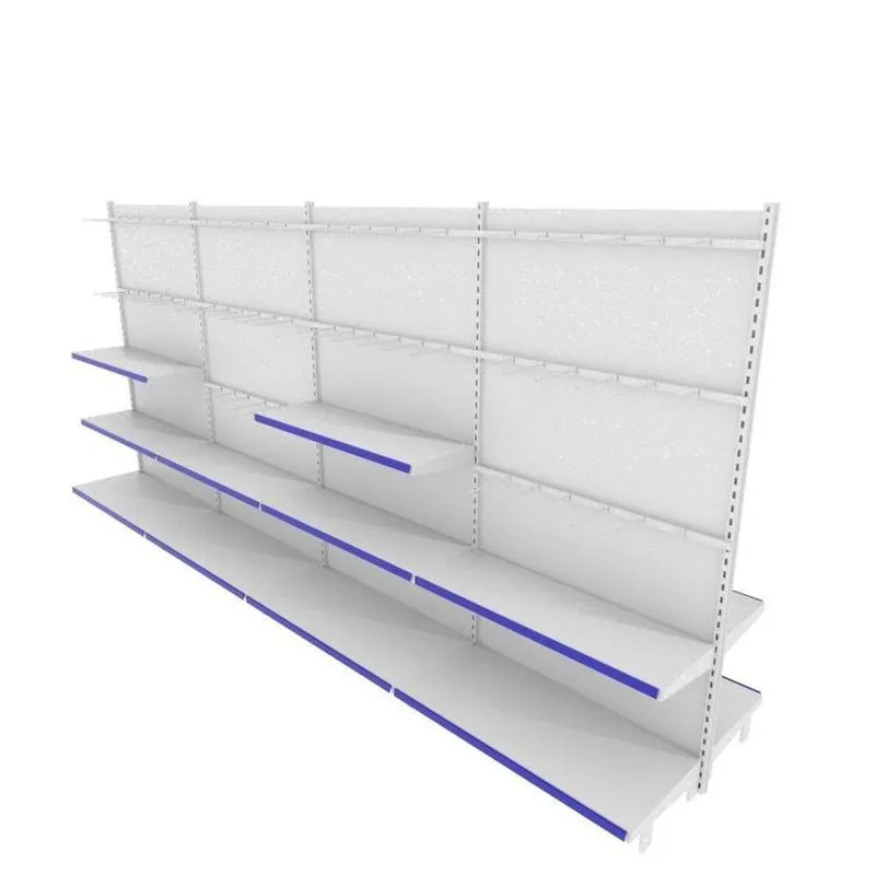 Gondola De Aço Altura 170 Cm Central Bandejas 40/30 Com Ganchos Branco Gc170braz778
