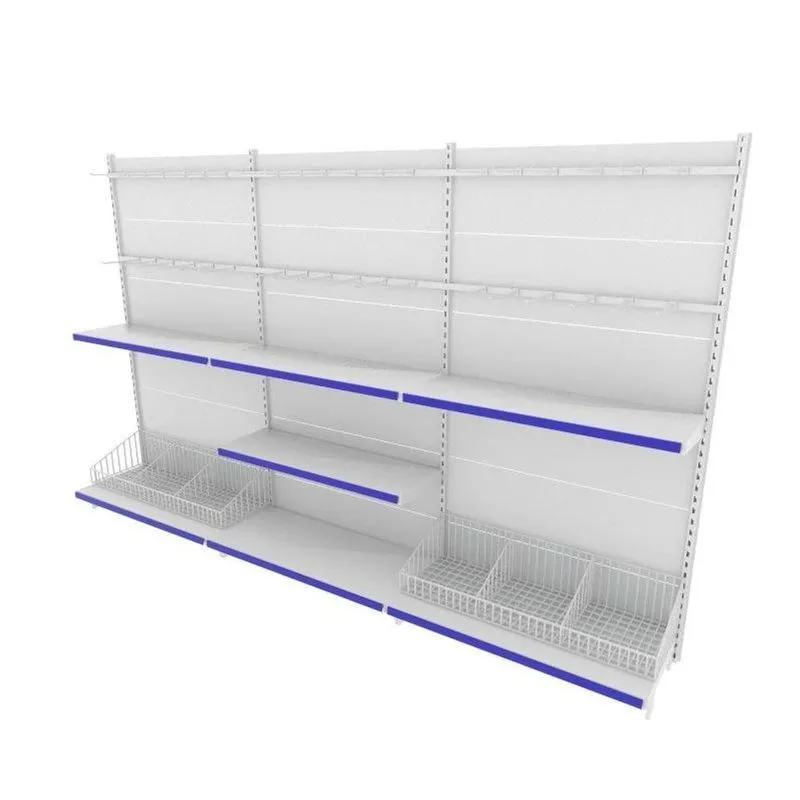 Gondola De Aço Altura 196 Cm Parede Bandejas 40/30 Com Ganchos Branco Gp196braz426