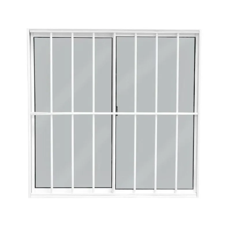 Janela De Correr Em Alumínio Com Grade Vidro Liso 2 Folhas CLM 100x150cm Premium Branco (MP)